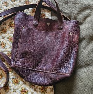 Portland Leather Mini Crossbody Tote Coldbrew